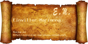 Einviller Marianna névjegykártya